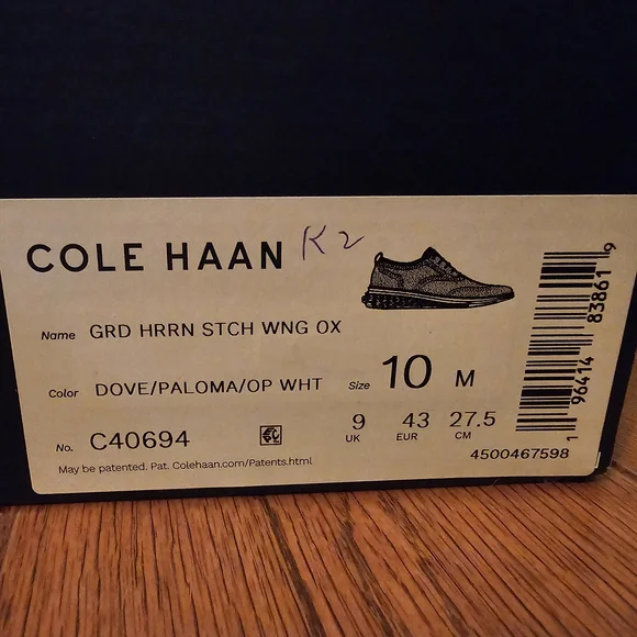 Cole Haan Light Gray Knit Wing Oxfords - Picture 8 of 8